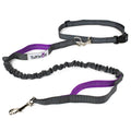 Tuff Mutt Hand Free Dog Waist Lead - Grey/Purple image 0
