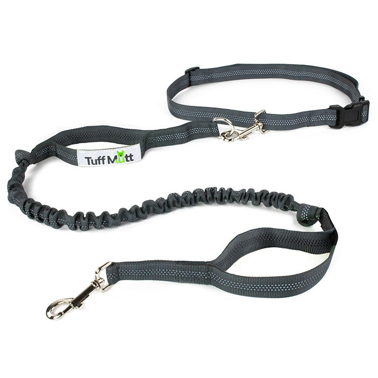 Tuff Mutt Hand Free Dog Waist Lead - Grey image 0