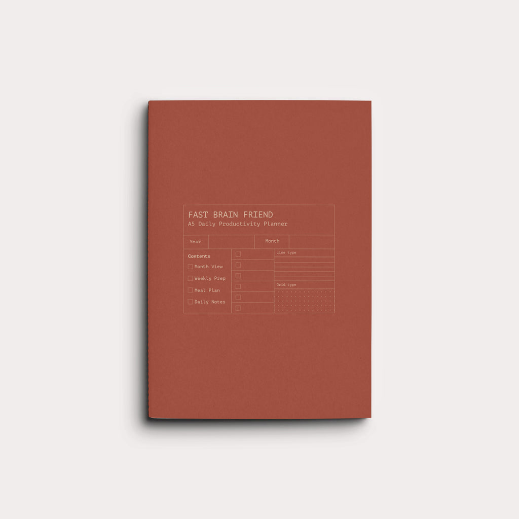 Creator's Friend Notebook - Fast Brain Daily Productivity Planner (Terracotta) image 1