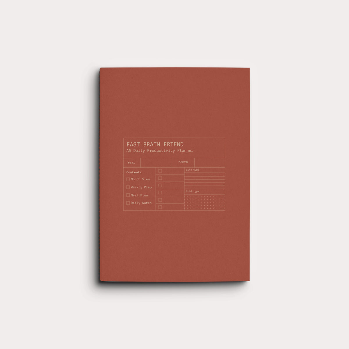 Creator's Friend Notebook - Fast Brain Daily Productivity Planner (Terracotta) image 1