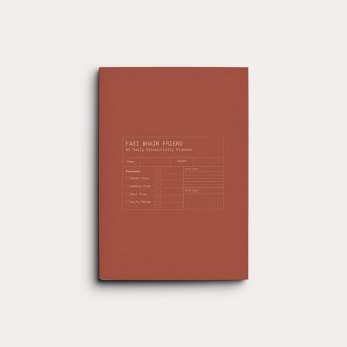 Creator's Friend Notebook - Fast Brain Daily Productivity Planner (Terracotta) image 1