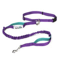 Tuff Mutt Hand Free Dog Waist Lead - Purple/Teal image 0