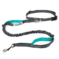 Tuff Mutt Hand Free Dog Waist Lead - Grey/Teal image 0