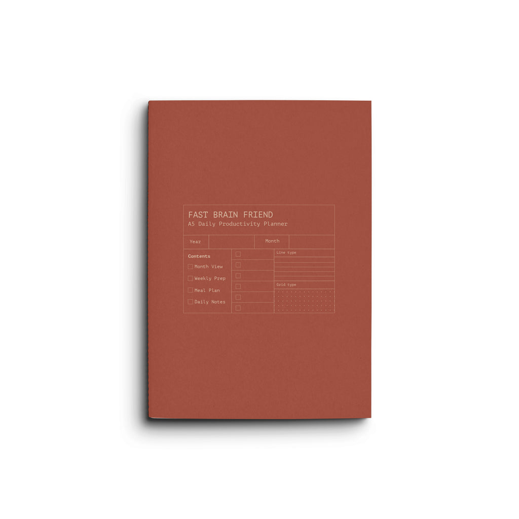 Creator's Friend Notebook - Fast Brain Daily Productivity Planner (Terracotta) image 0