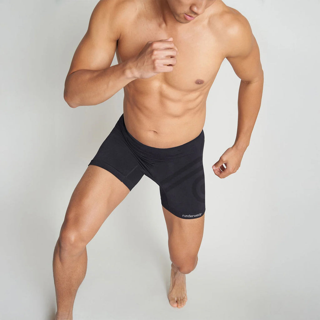 Runderwear Men's Running Boxer Shorts - Black