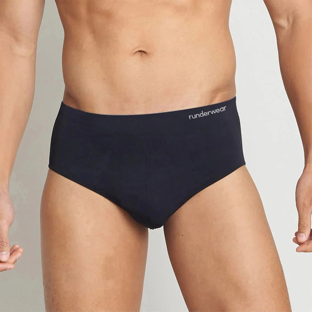 Runderwear Men's Running Briefs - Black