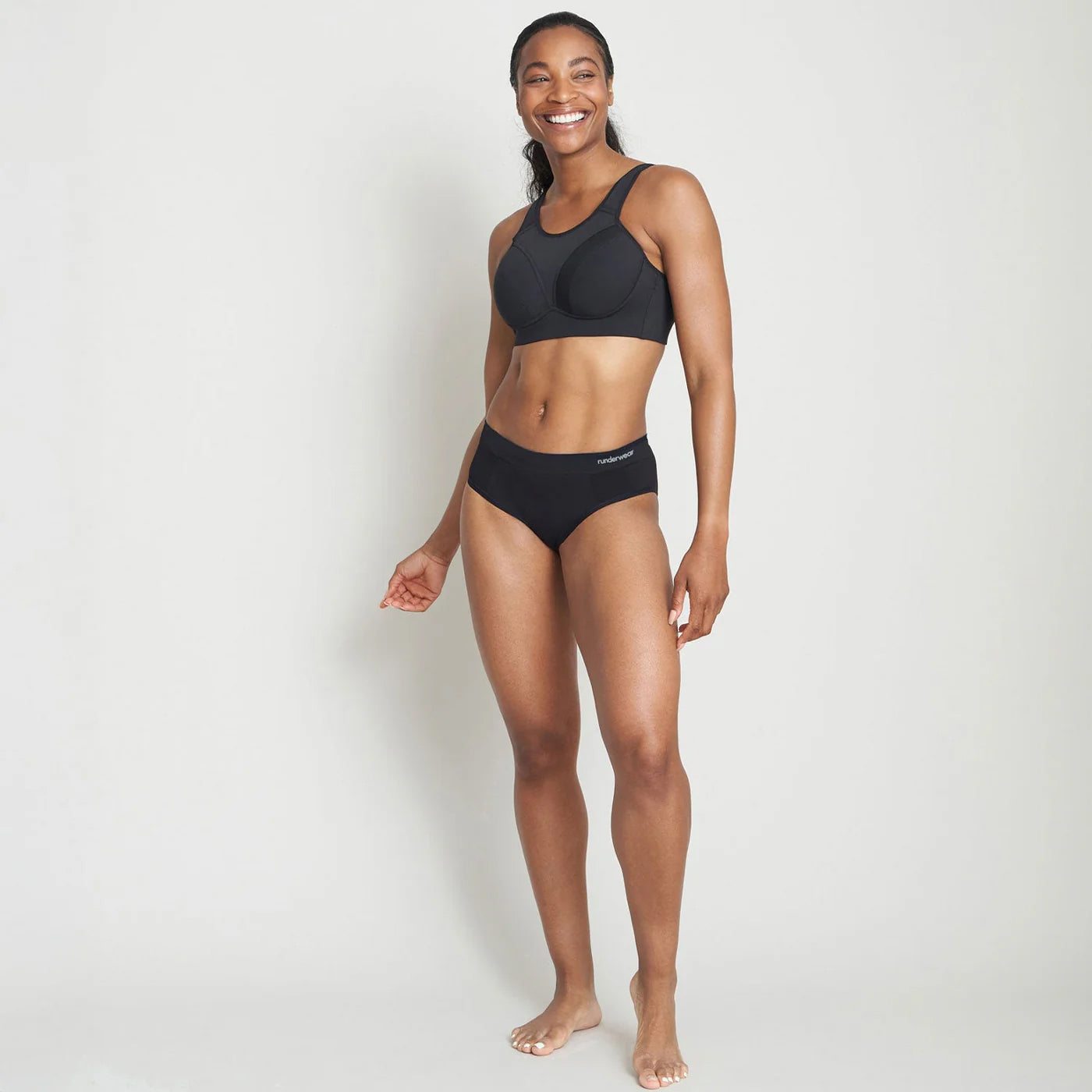 Runderwear Women's Running Hipster - Black